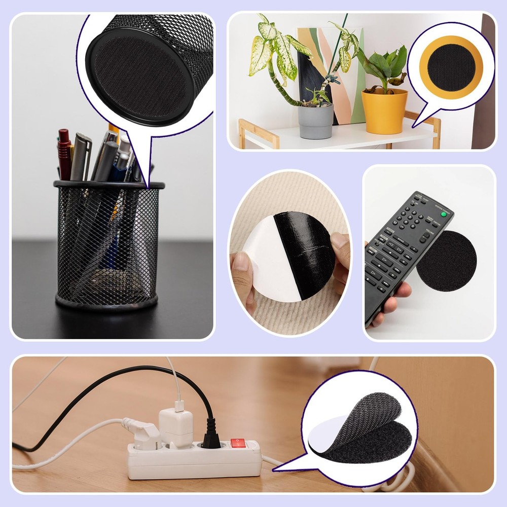 12 Pairs 3 Inch Referee Patch Hook and Loop Dots, Reusable Round Double Sided...