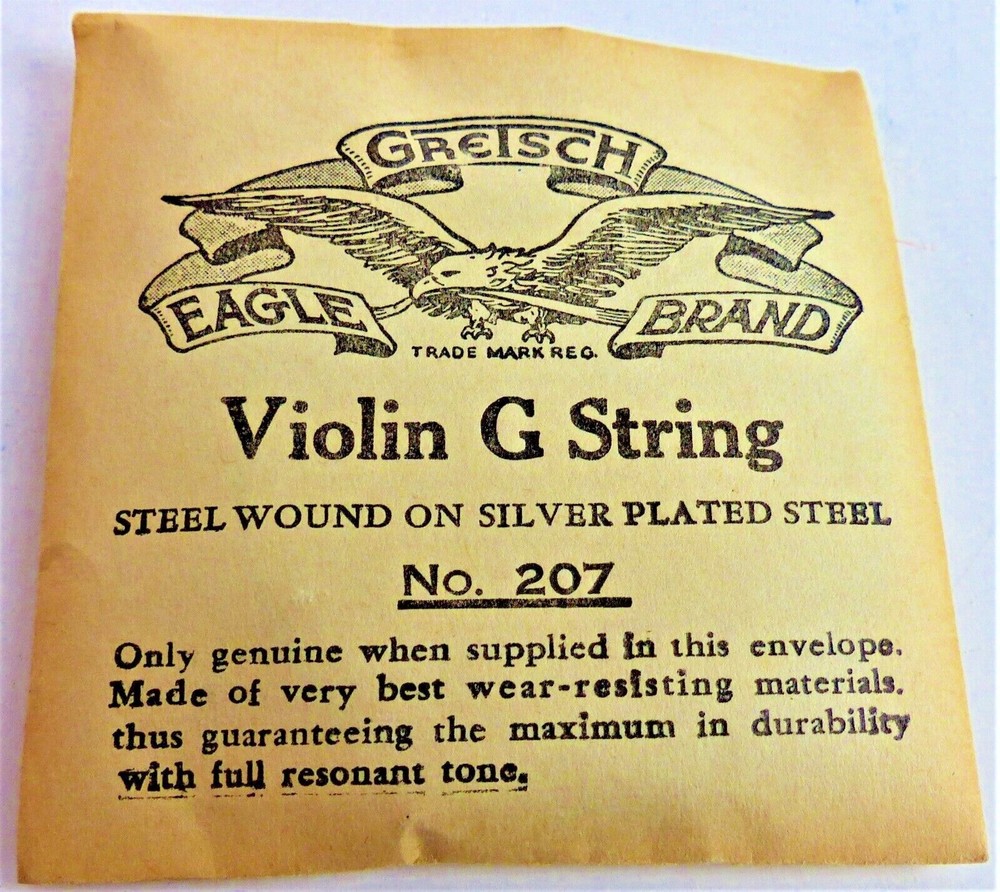 GRETSCH Violin G/4th Strings 207-G & 203-D Strings - Silvered Steel - RARE