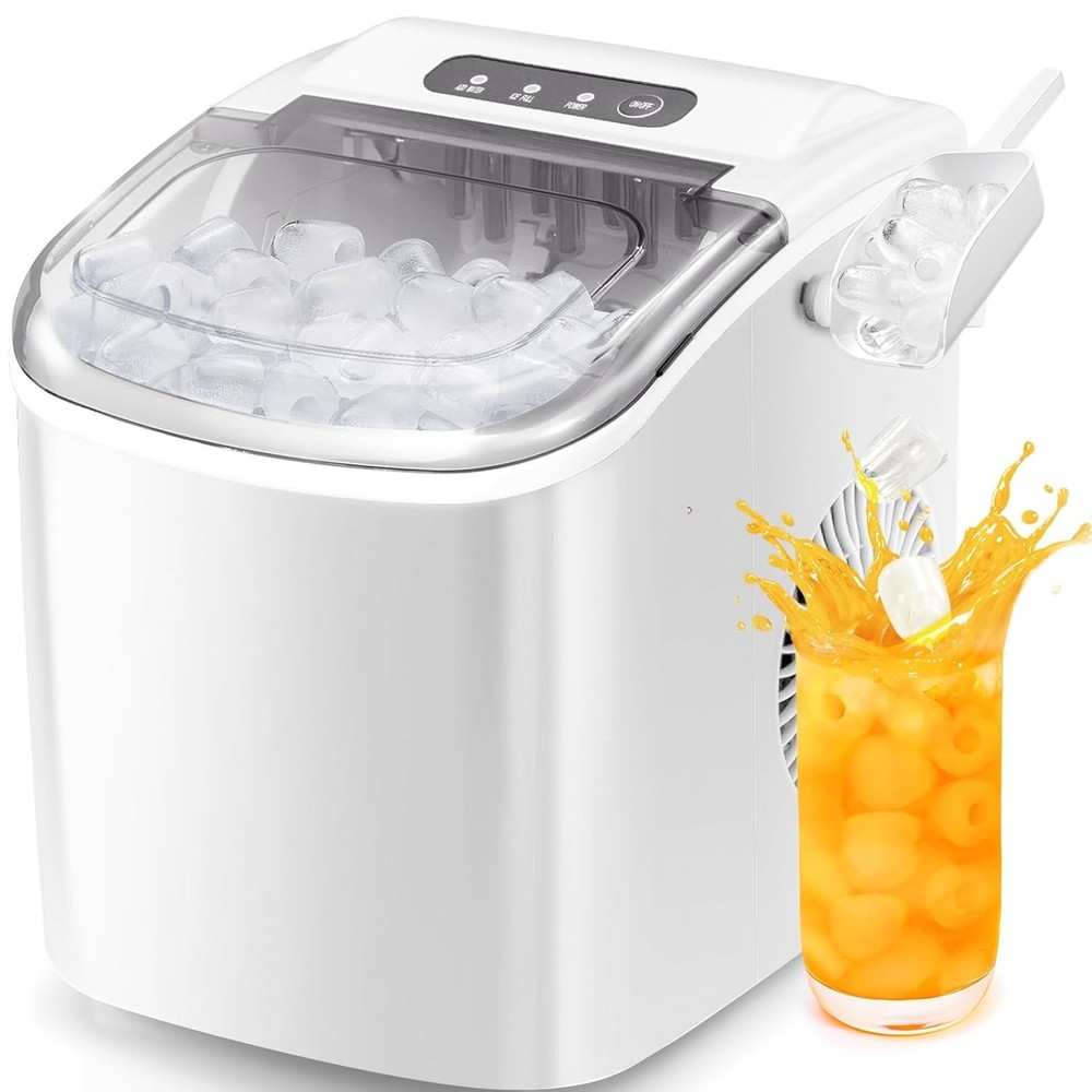 Efficient Portable Ice Machine - 1L Capacity, Automatic Cleanup, Energy-Saving