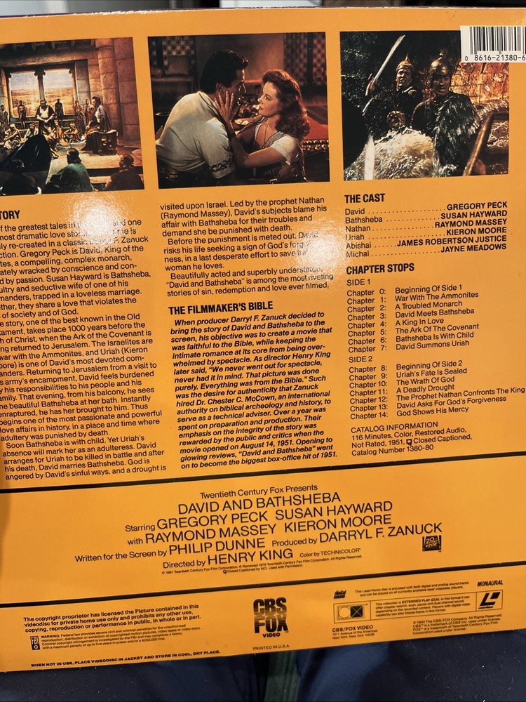 David and Bathsheba (Laserdisc) (location 5)