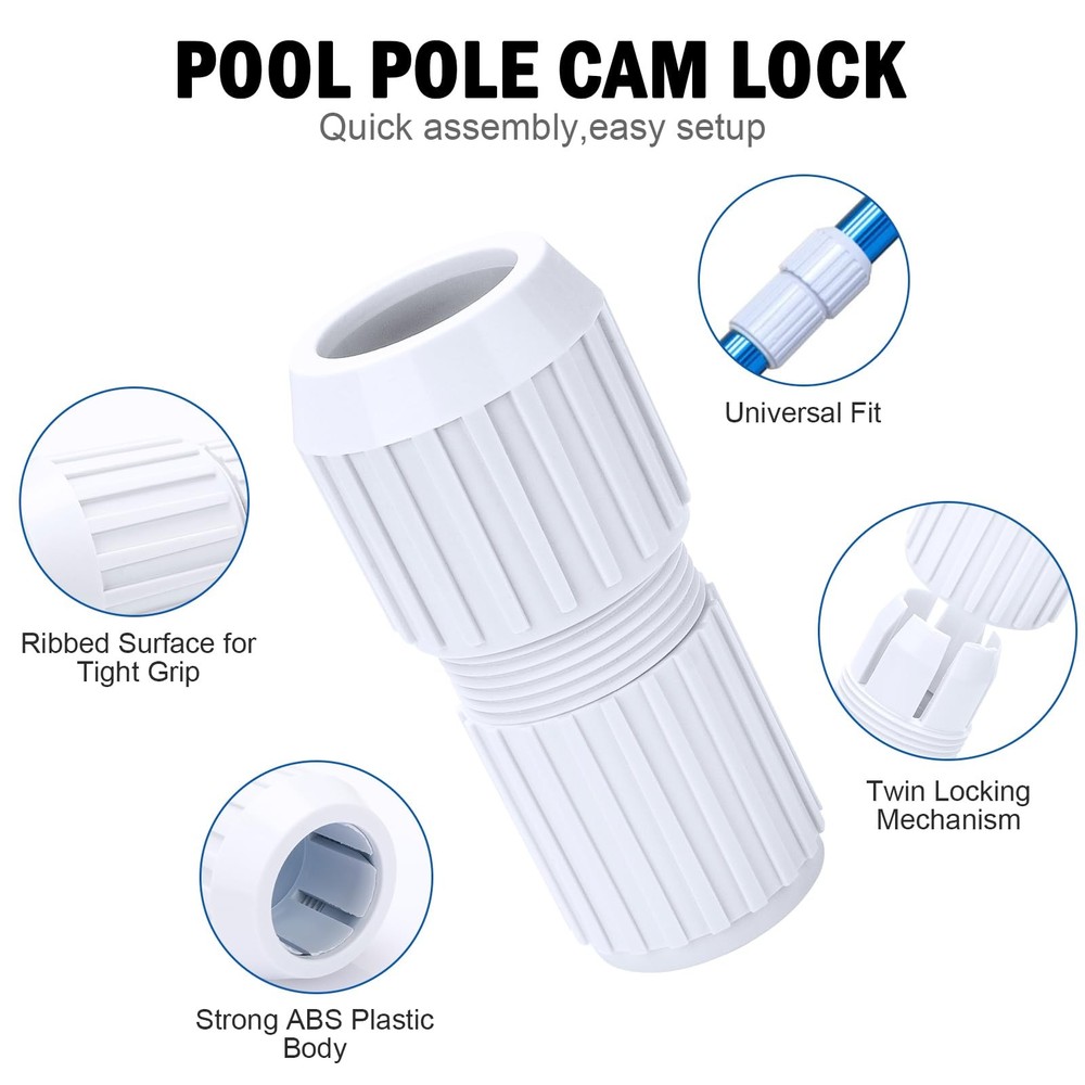 Pool Telescoping Pole Cam Lock Replacement 2pc & Pole Grip Handle Replacement..
