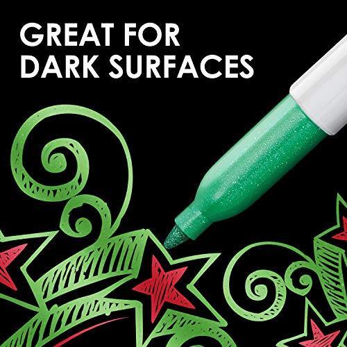 Sharpie Metallic Permanent Markers, Fine Point, Assorted Colors, 6-Count