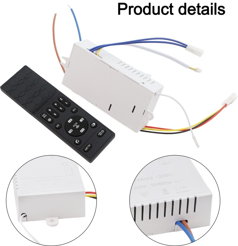 Remote Controller for LED Ceiling Fans with 6 Speed and Dimming Options