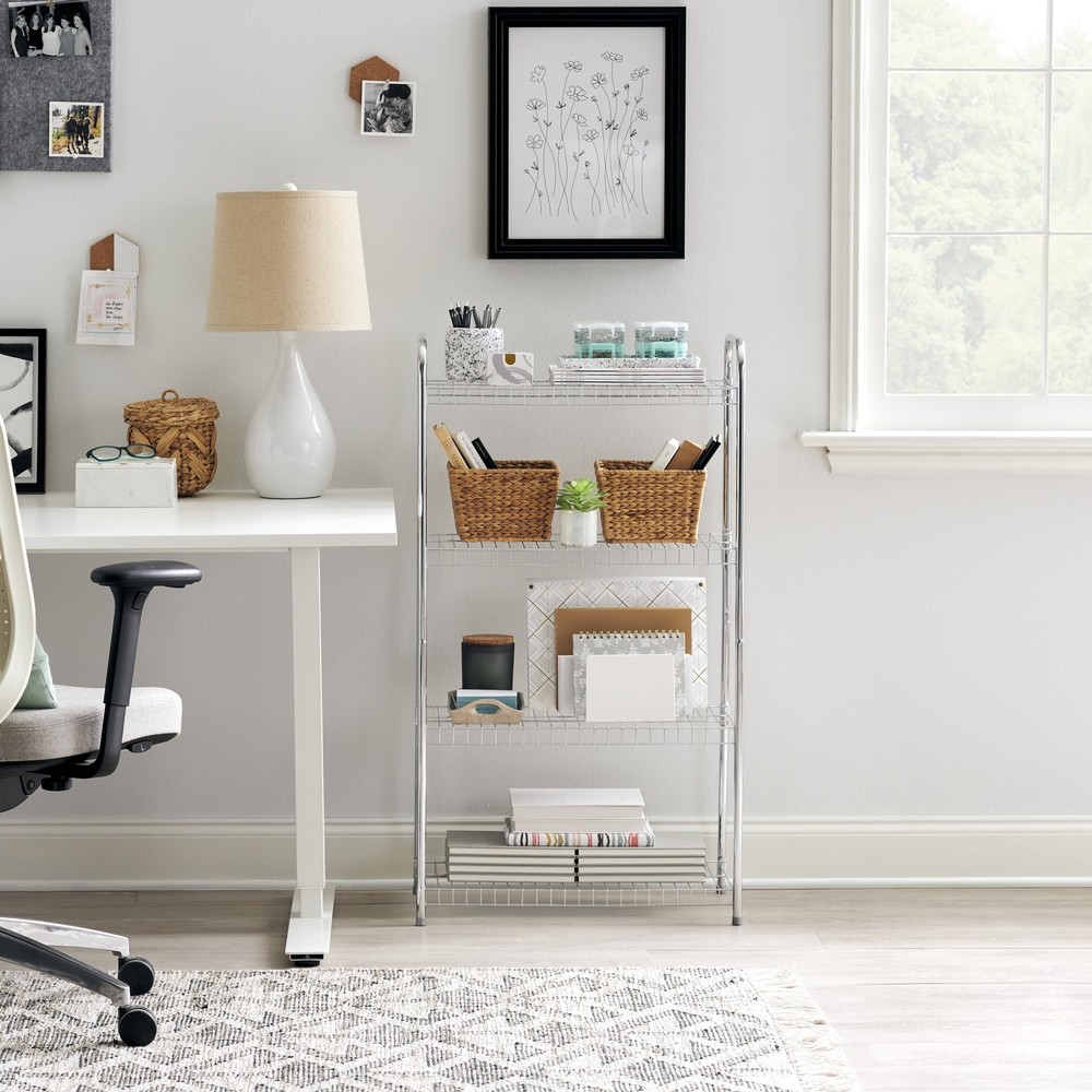 Freestanding 4-Tier Multipurpose Wire Shelving Unit Adjustable Organizer Rack