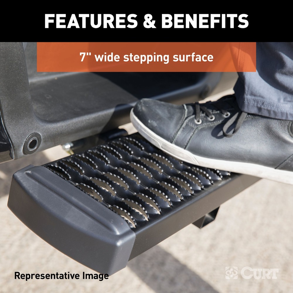 Curt Grip Step Receiver Hitch Step with 6" Drop