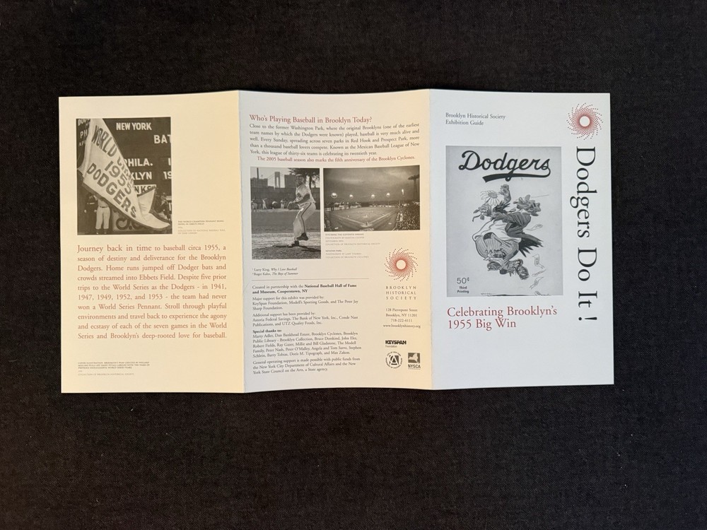 Dodgers Do It ! Celebrating Brooklyn’s 1955 Big Win - Program from 2005 Exhibit