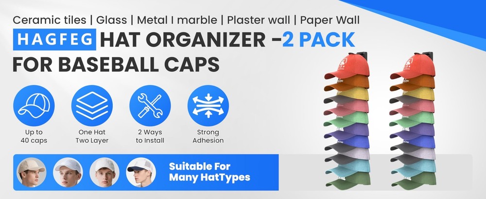 hat rack, one package includes two hat racks, capable of holding up to 40 bas...