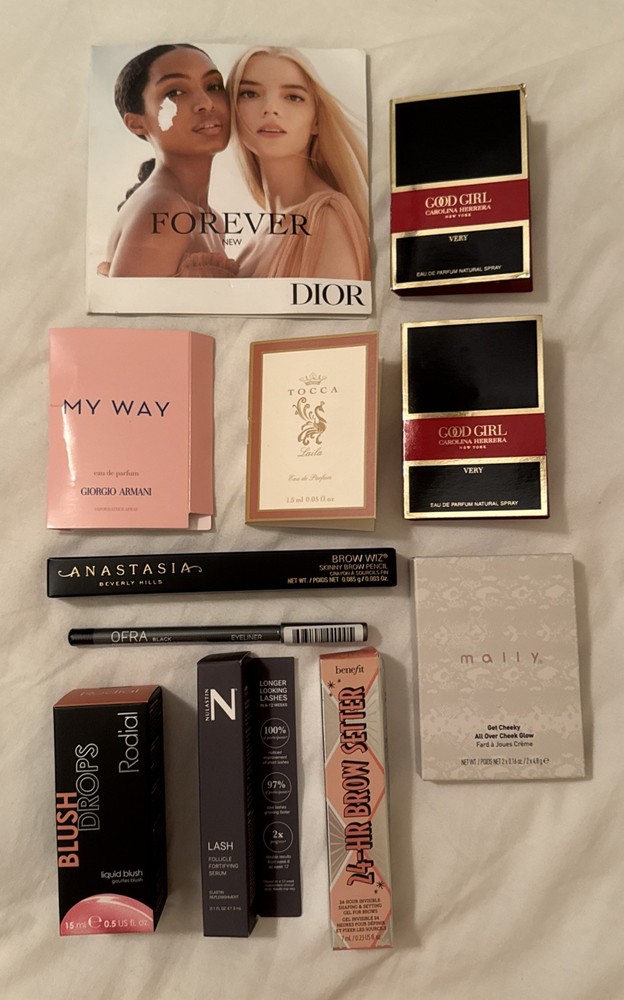 Makeup Fragrance Bundle High-End Full Size + Sample Vials ABH Benefit Ofra More