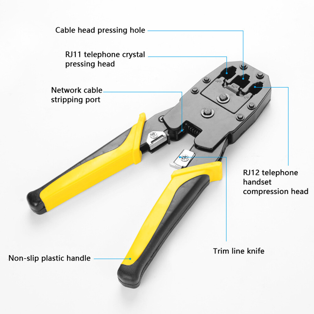 Network Repair Plier Tool Kit with Utp Cable Tester Spring Clamp Crimping Tool