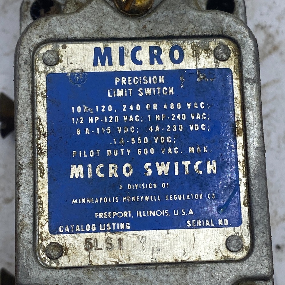 MICRO SWITCH 5LS1 Precision Limit Switch 10A 120VAC OPERATING HEAD 🔔