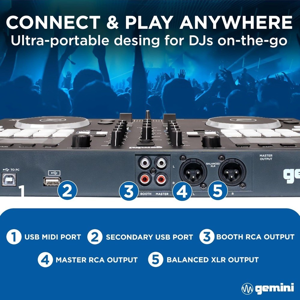 Versatile DJ Controller Media Player Compact USB MIDI System VirtualDJ LE Ideal