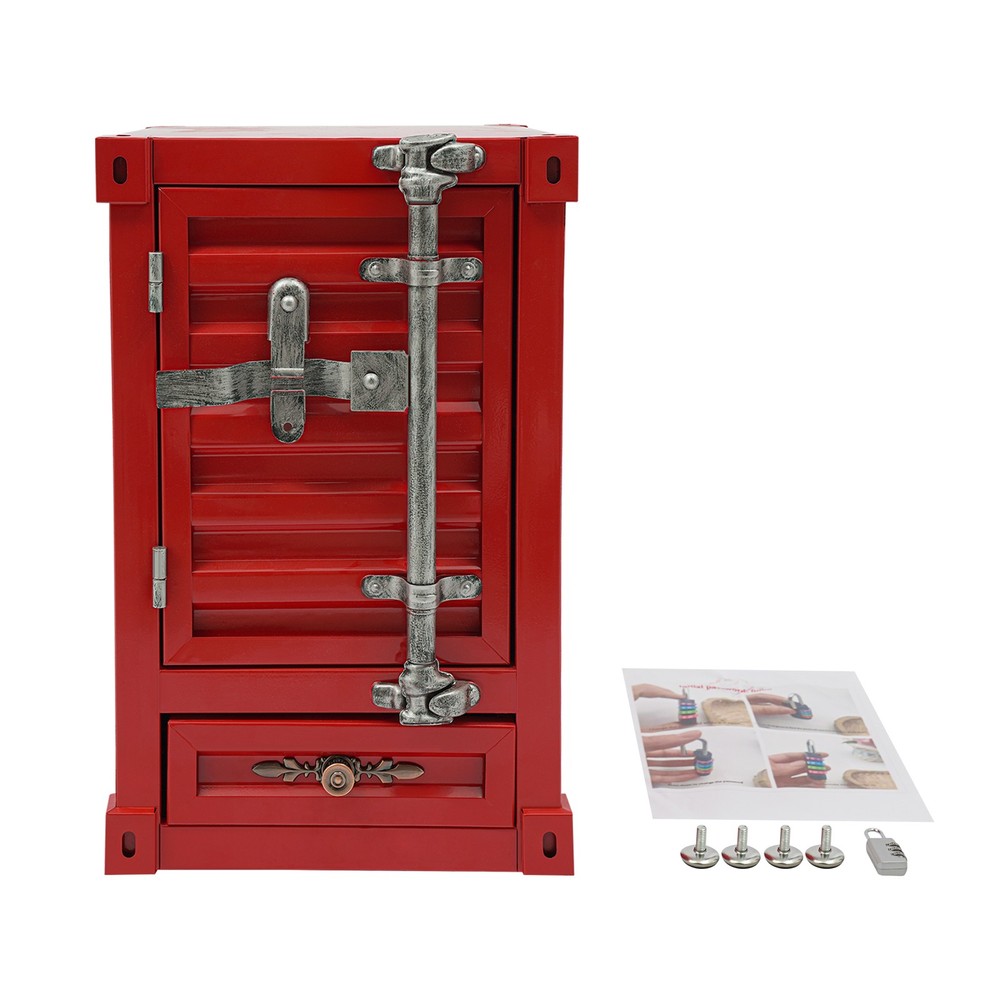 32*32*50cm Container Side Table, Industrial Organizer, Metal Container Cabinet