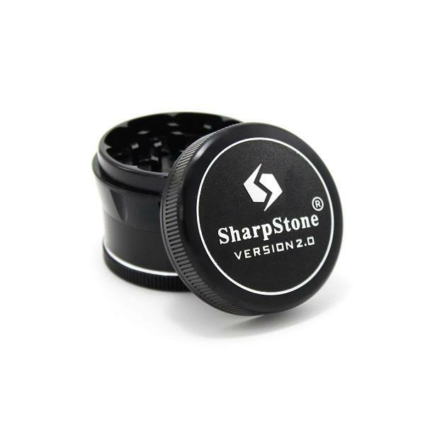 SharpStone V2 Hard Top 4 Piece 2.5” Herb / Spice Grinder BLACK  AUTHENTIC