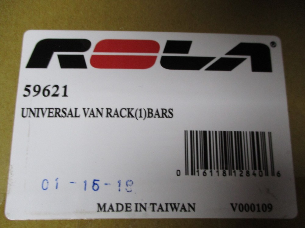 ROLA, UNIVERSAL VAN RACK (1) BARS  PART#59621, NEW