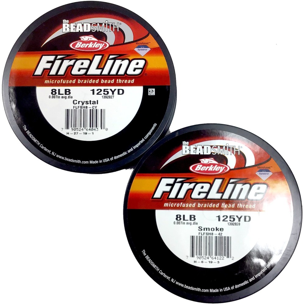 FireLine Beading Thread 8LB Crystal Smoke Black Beadsmith 15YD 50 125 yard/spool