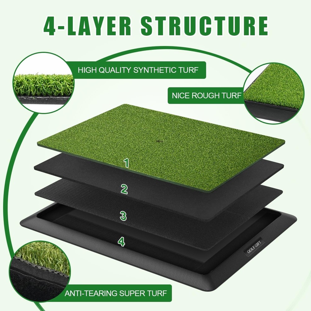 Golf Hitting Mat, with Clear Swing Path Feedback, Flannel Mat 13 * 17in Repla...
