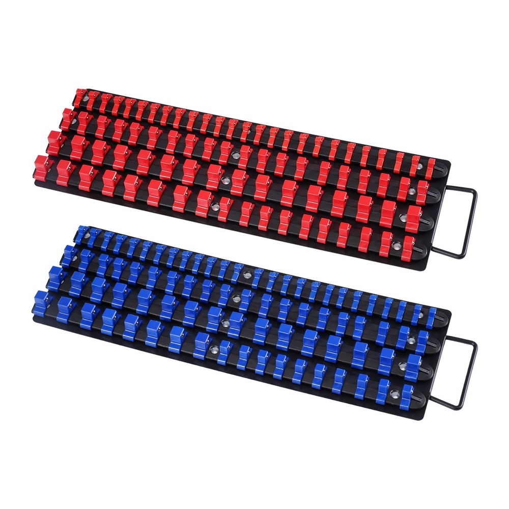 Newly Upgraded Portable Socket Organizer Set 2PCS 160 Clips Steel Socket