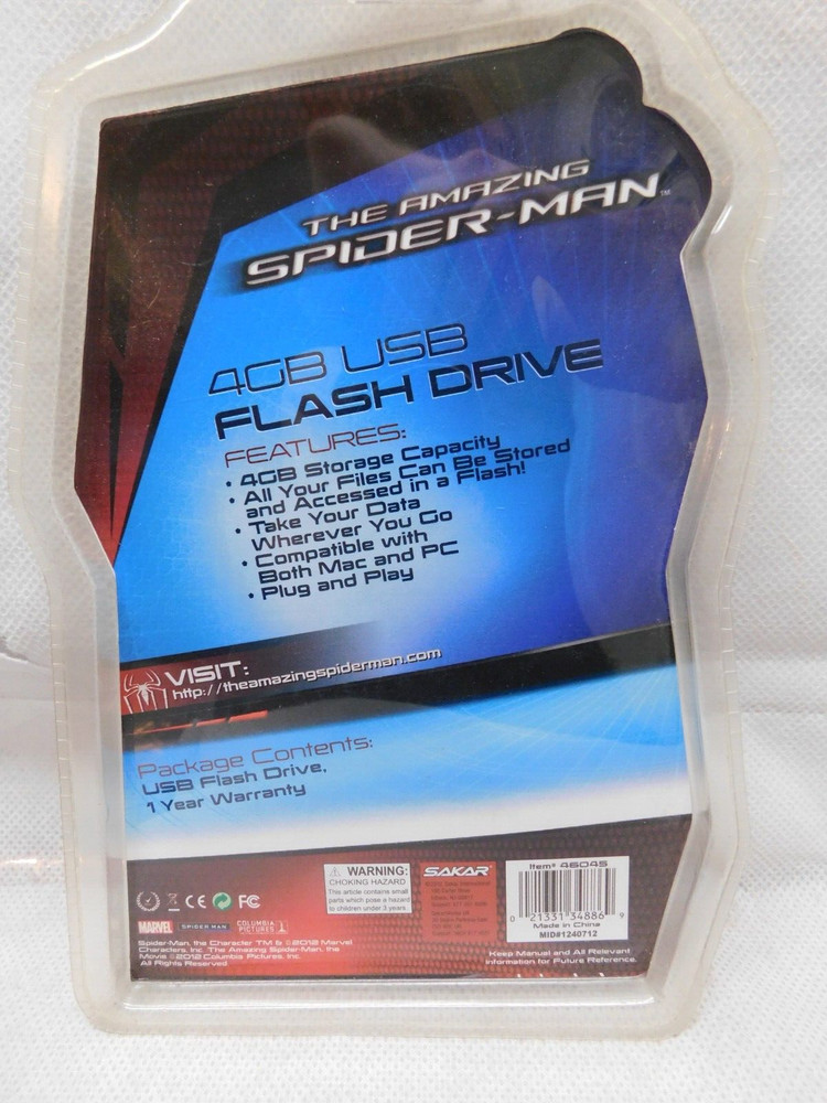 Spider-Man 4GB USB Flash Drive & Key Chain Pc or Mac