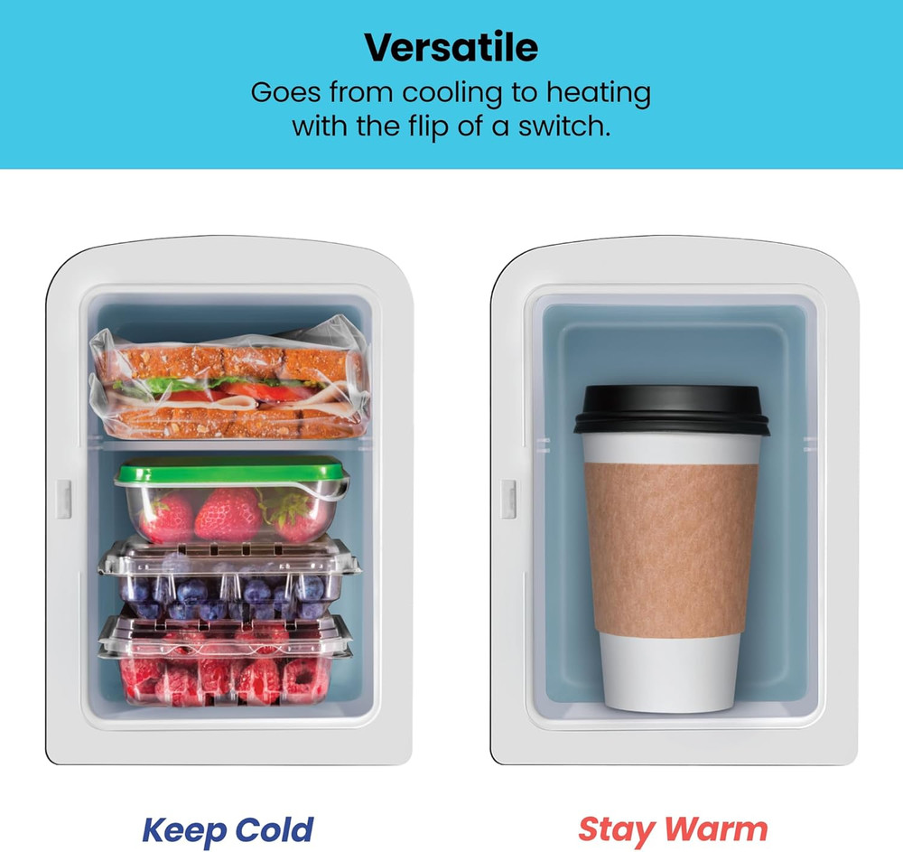 - Iceman Mini Portable Black Personal Fridge Cools or Heats and Provides Compact