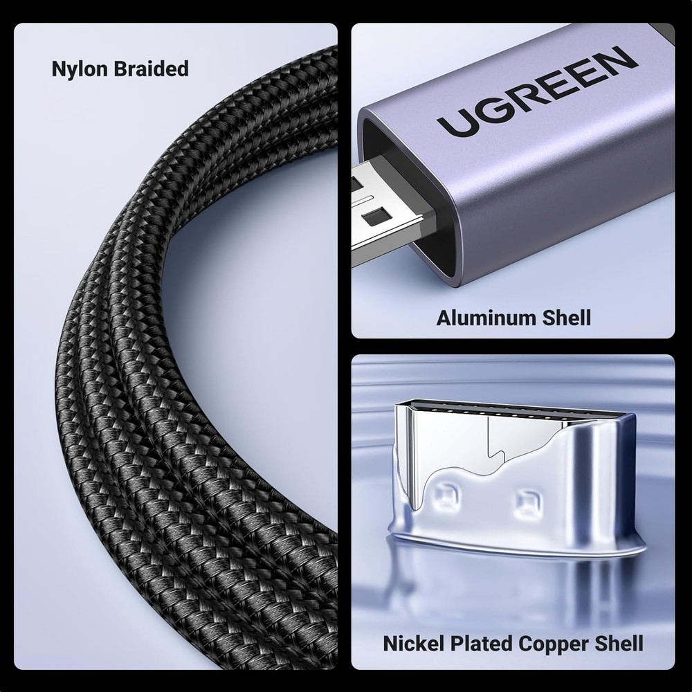 UGREEN 8K Micro HDMI to Cable 6.6FT, 2.1 Aluminum Shell Grey