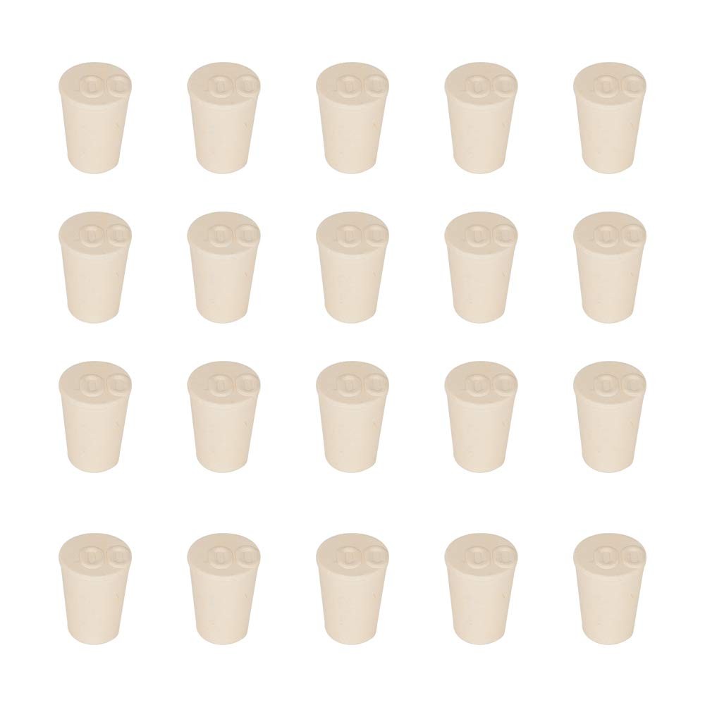 20-Pack 00# White Solid Rubber Stoppers Tapered Lab Seal Rubber Plugs for Vials