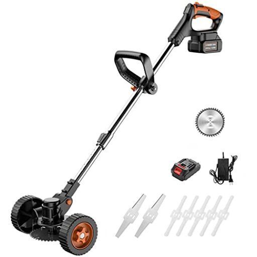 Electric Cordless Grass String Trimmer Lawn Edger Weed Wacker Cutter + 2 Battery