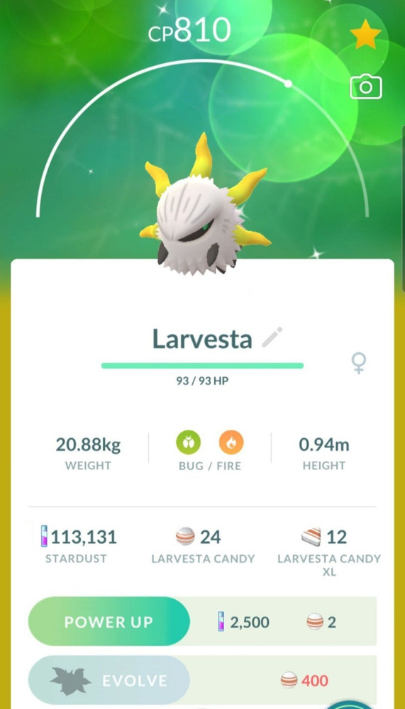 Shiny Larvesta - PTCs - Read description