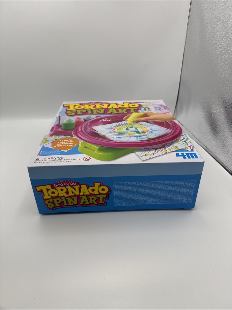 4M Tornado Spin Art Create Colourful Patterns With Spinner Paint Set 4 + NEW