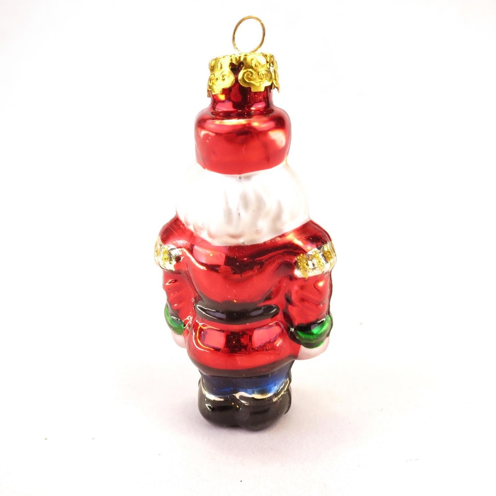 Red Nutcracker Blown Glass Christmas Ornament 3.25"
