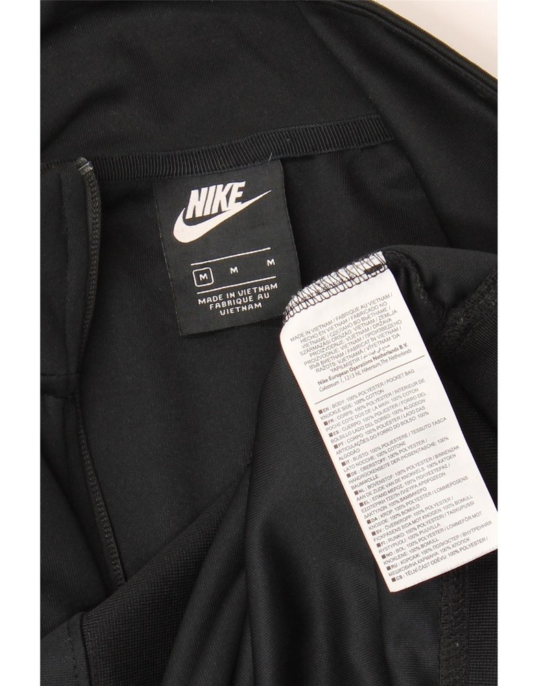 NIKE Mens Tracksuit Top Jacket Medium Black Polyester CY02