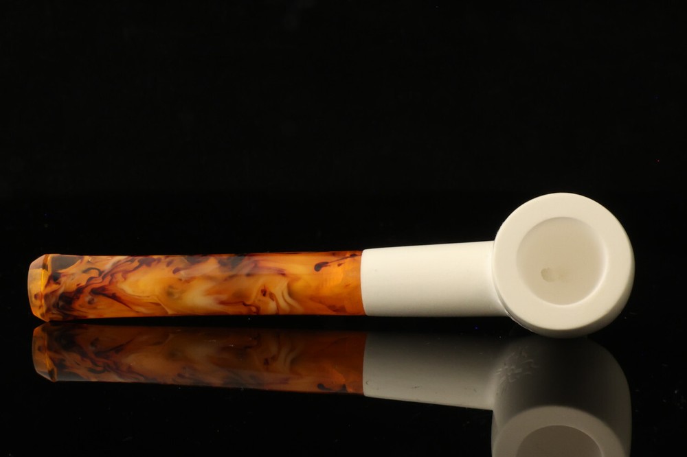 Billiard Block Meerschaum Pipe with custom case 14749