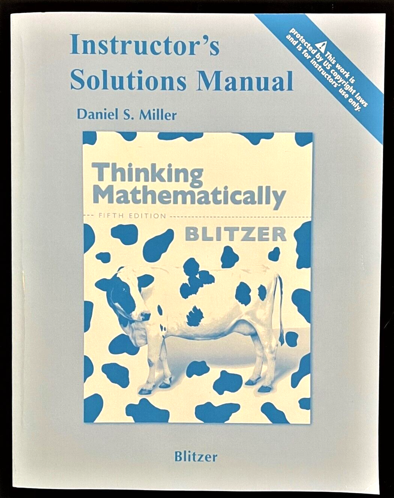 BLITZER - Thinking Mathematically - INSTRUCTOR'S SOLUTION MANUAL 5e (2011)