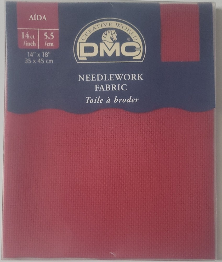 DMC Needlework Fabric Aida 14 Count 14 x 18 Red