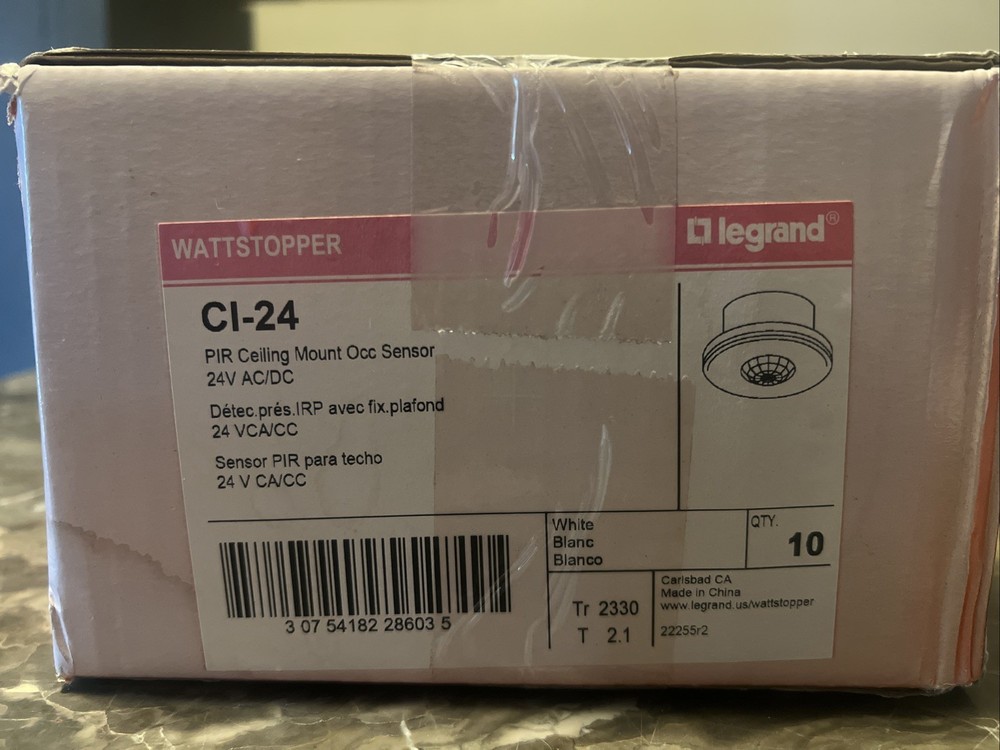 Wattstopper Pir Ceiling Mount Occ Sensor 24v AC/dc 10 Count