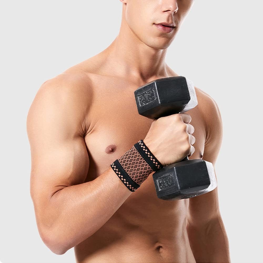 Copper Wrist Compression Brace (2Pcs), Elastic Support Sleeve Medium