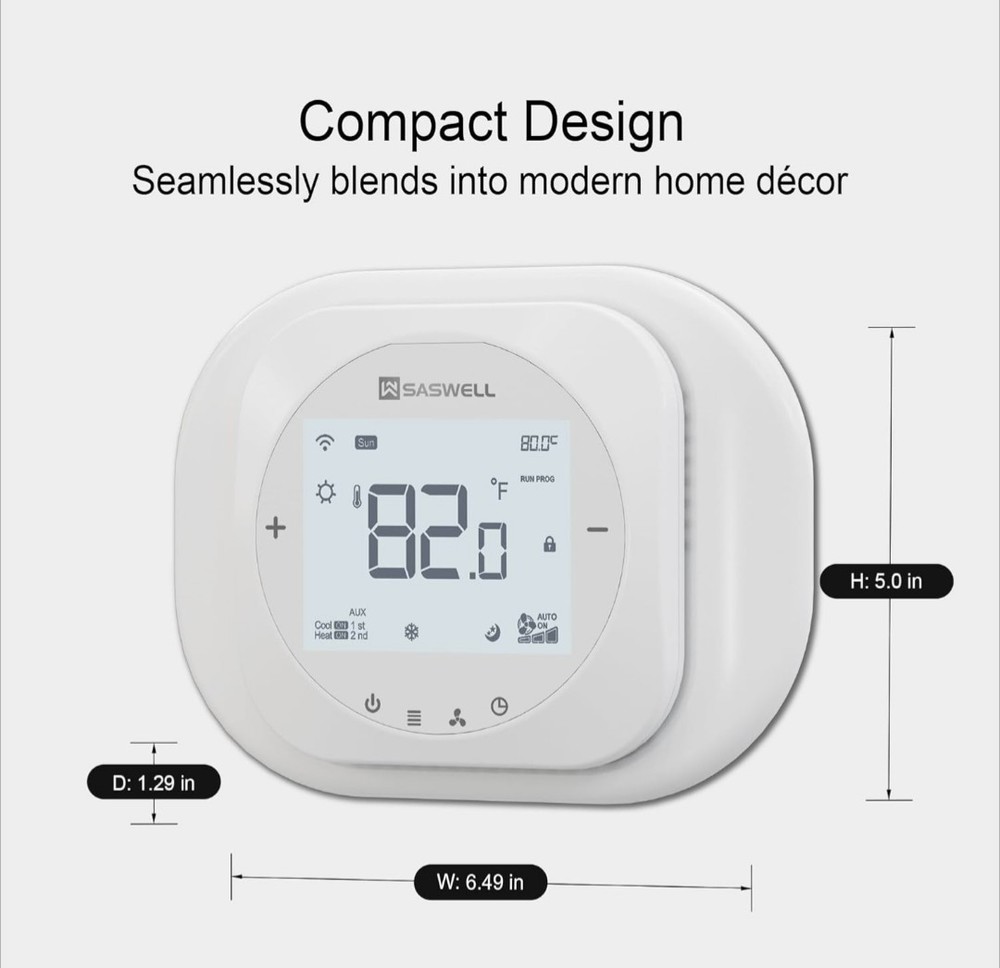 Smart WiFi Thermostat for Home, Programmable Thermostat with C-Wire Adapter
