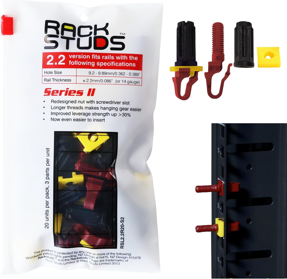 R20 II - Server Rack Screws for Server Rack Rails 19" Square Punched Vertical Ra