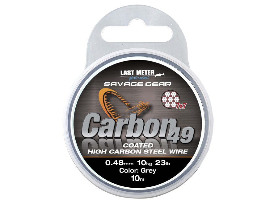 Savage Gear Carbon 49 Coated Grey 10m Pike leaders