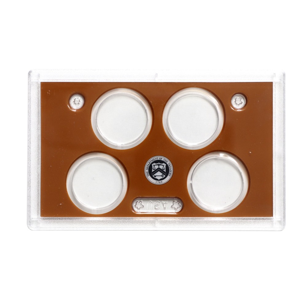 Empty Plastic Lens With Brown Insert Holds 4 Coins Small Dollar