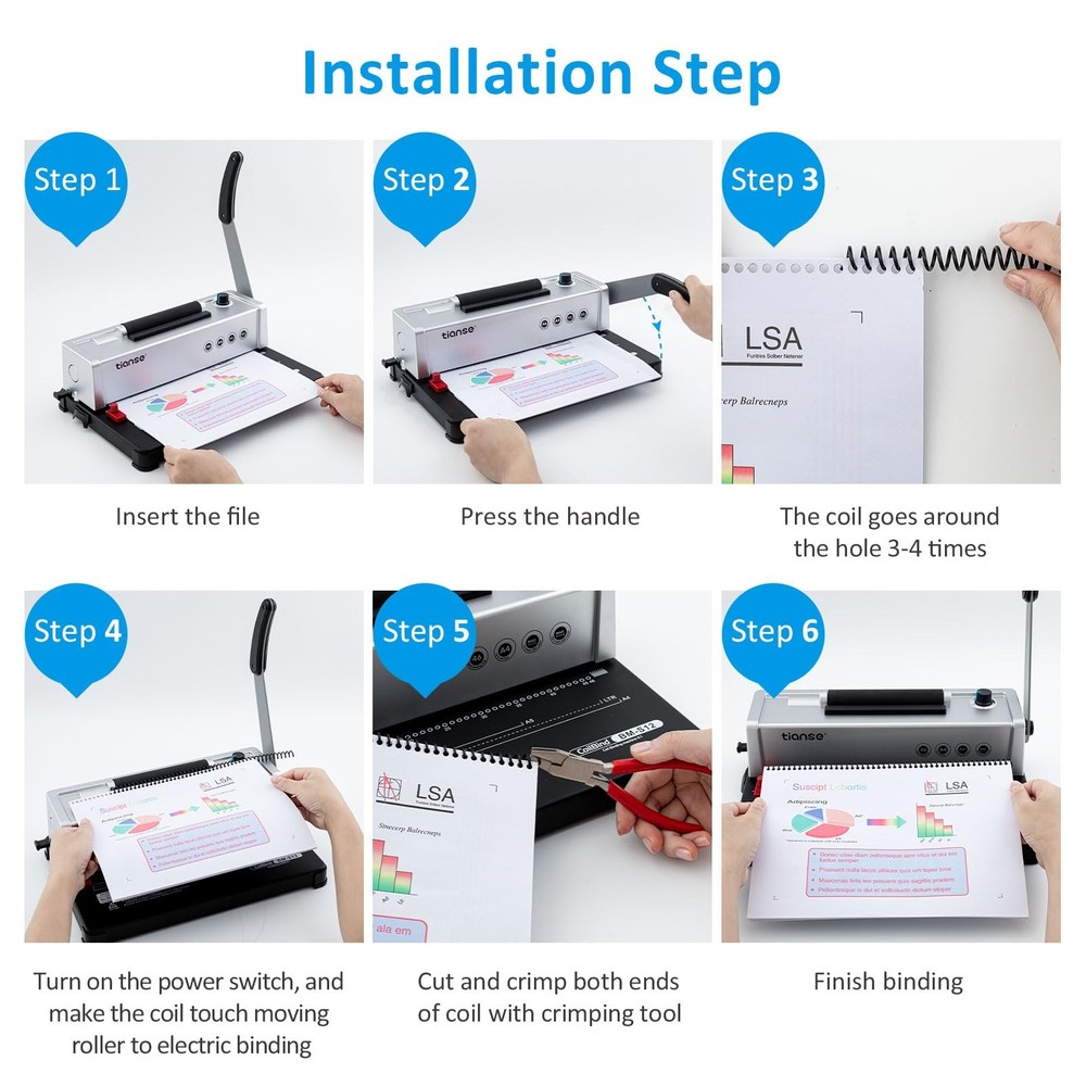 Binding Machine, Spiral Coil Binder Machine, Manual Book Maker Punch Binder w...