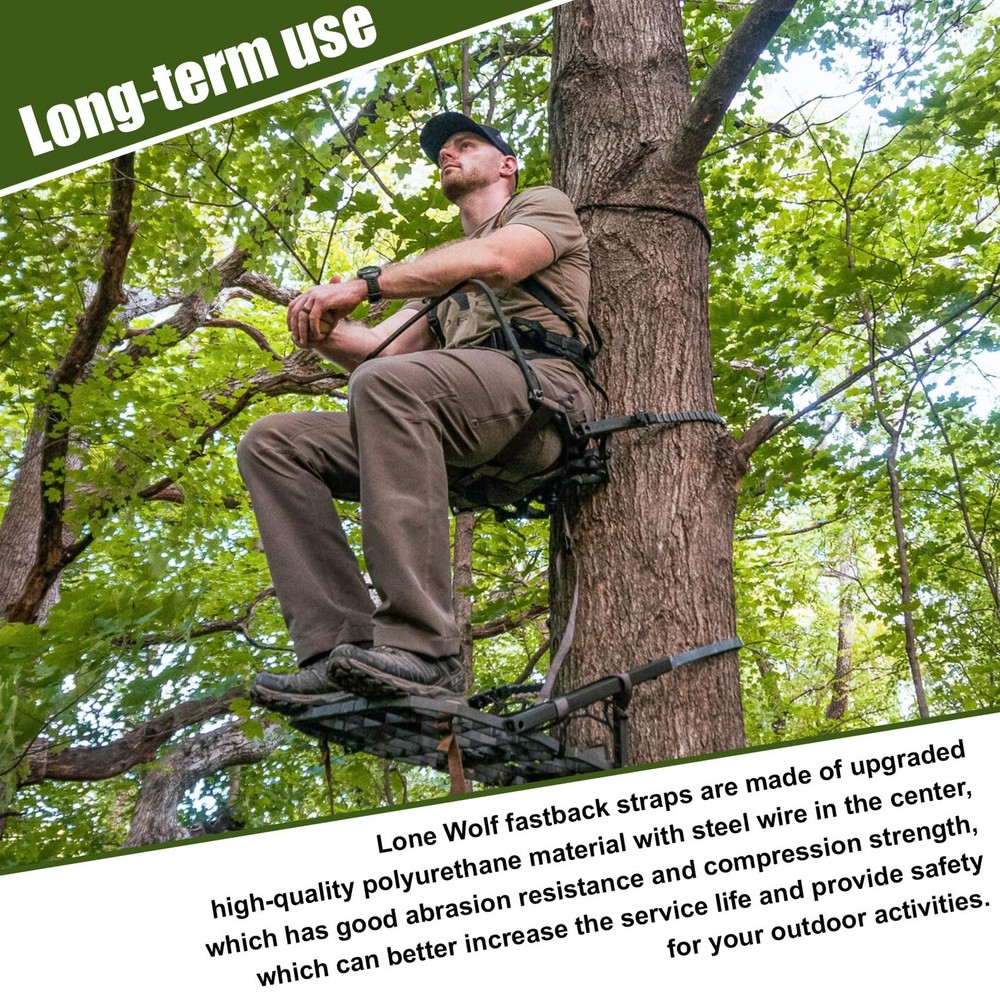 2PCS Traction Belts Climber Tree Stand Straps compatible with Lone 61", ‎grey