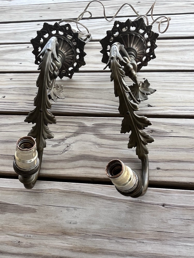 Victorian Era Brass Lamp Wall Mount