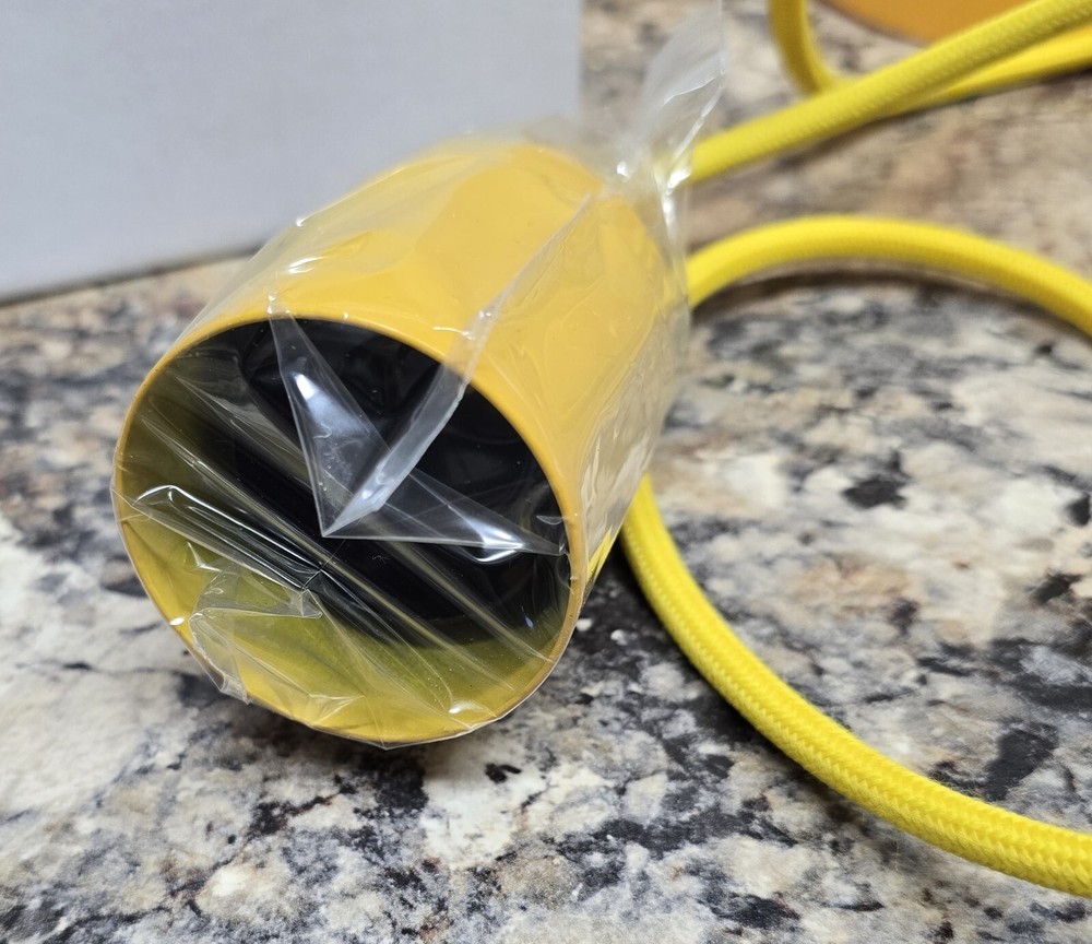 Yellow corded textile light fitting