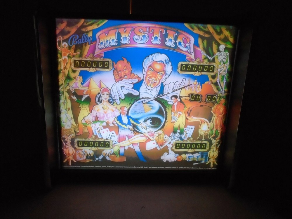 Bally Mystic Pinball Head LED Display light box