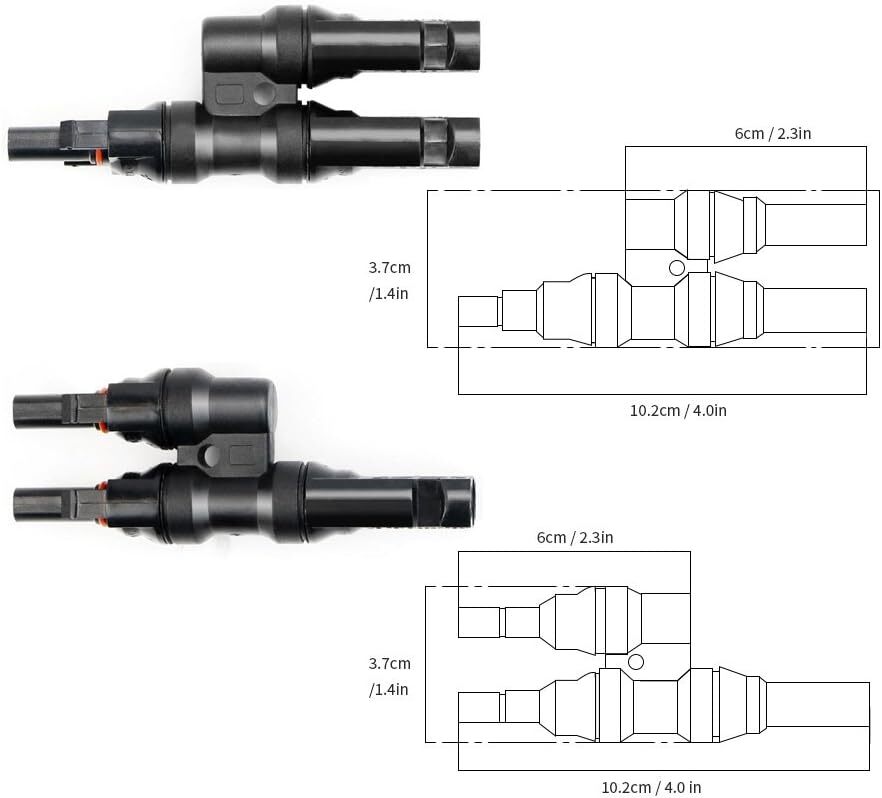 ALLPOWERS MC-Branch Connectors Solar Panels Connectors Y Connector for Parallel