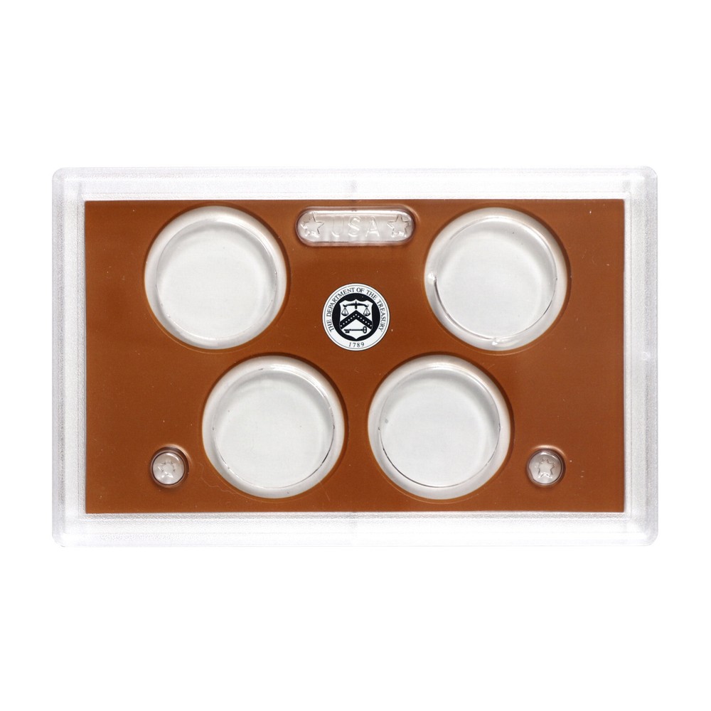 Empty Plastic Lens With Brown Insert Holds 4 Coins Small Dollar