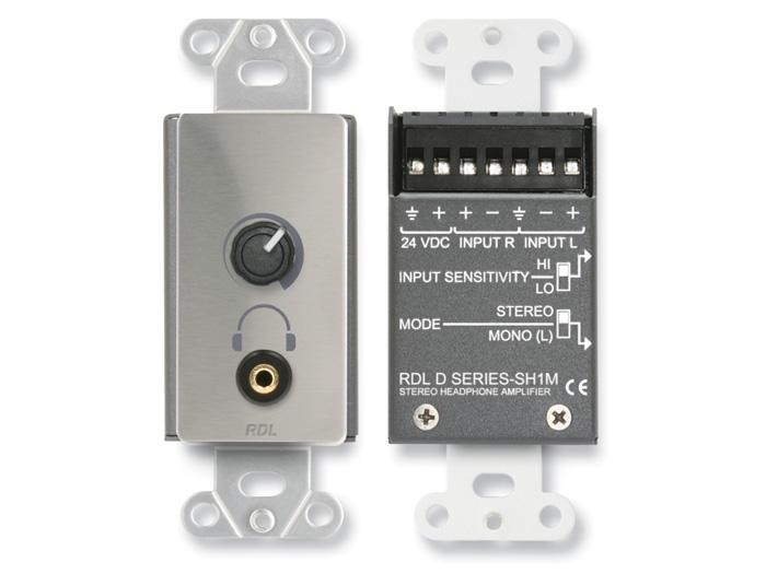 RDL DS-SH1M Stereo Headphone Amplifier/User Level Control/Mini-Jack/Stainless
