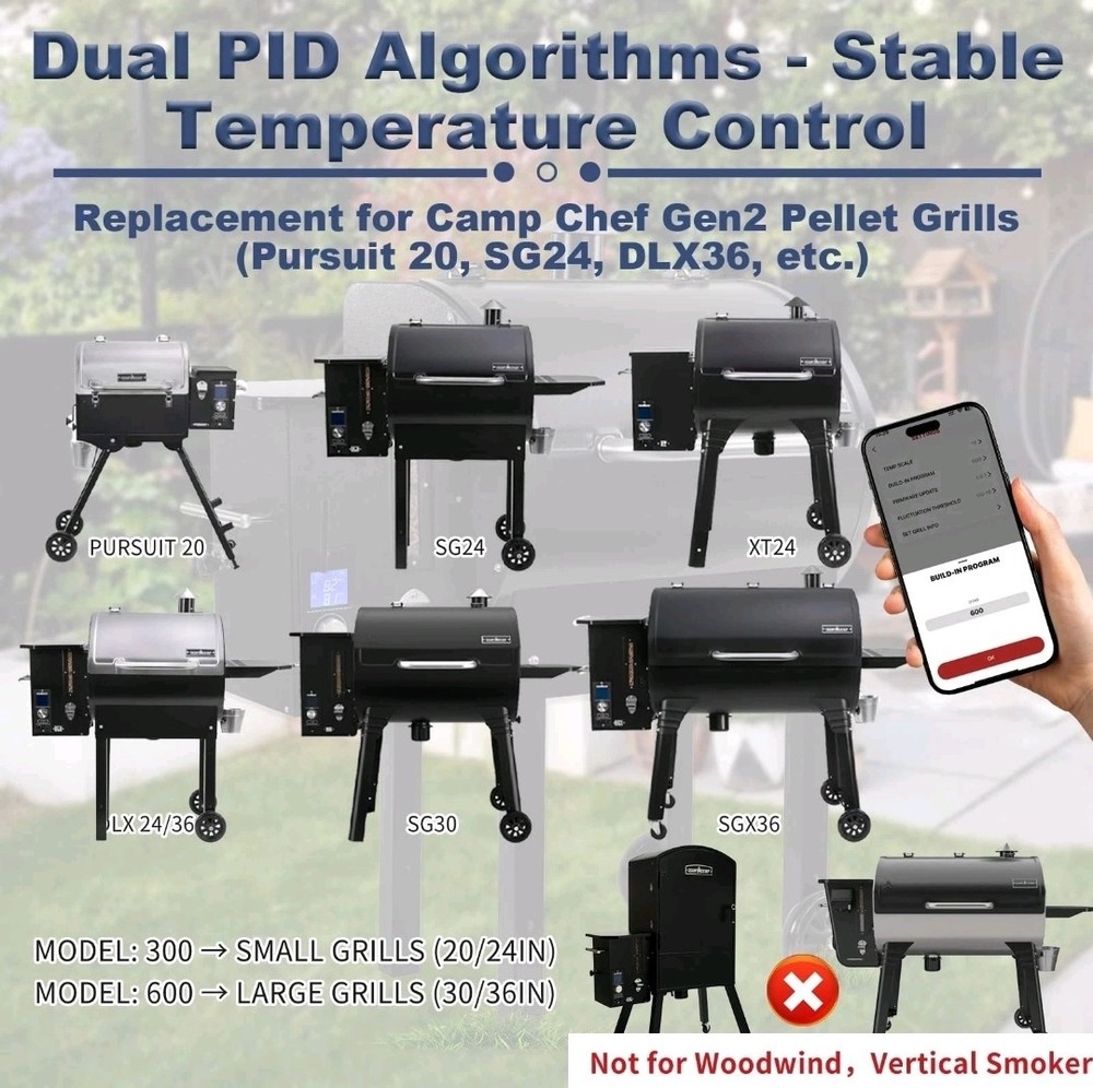 WiFi PID Pellet Grill Controller Replacement Board for Camp Chef Gen 2...