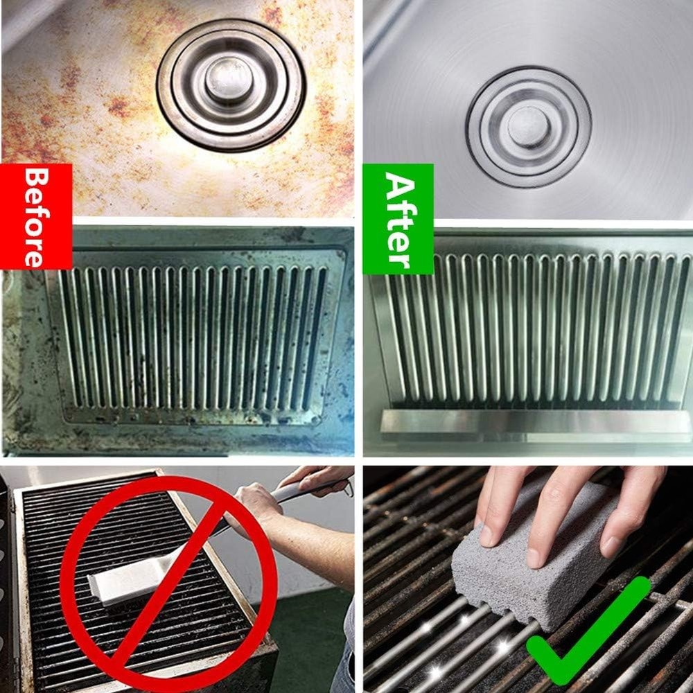 Griddle Cleaning Brick Block Heavy Duty Grill Stone 3Size, Gray