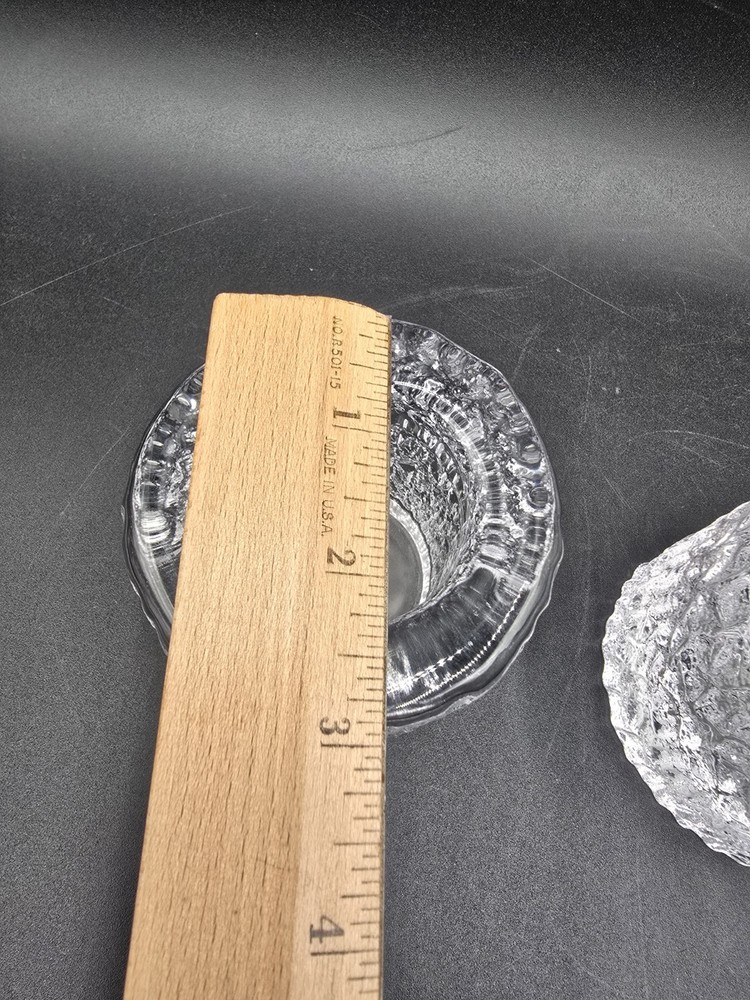 2 PC MCM Thick Ice Glacier Candle Holders